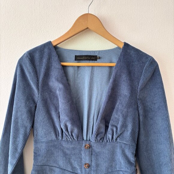 House Of Harlow 1960 x Revolve Cardella Mini Dress in Vintage Blue - Picture 4 of 7